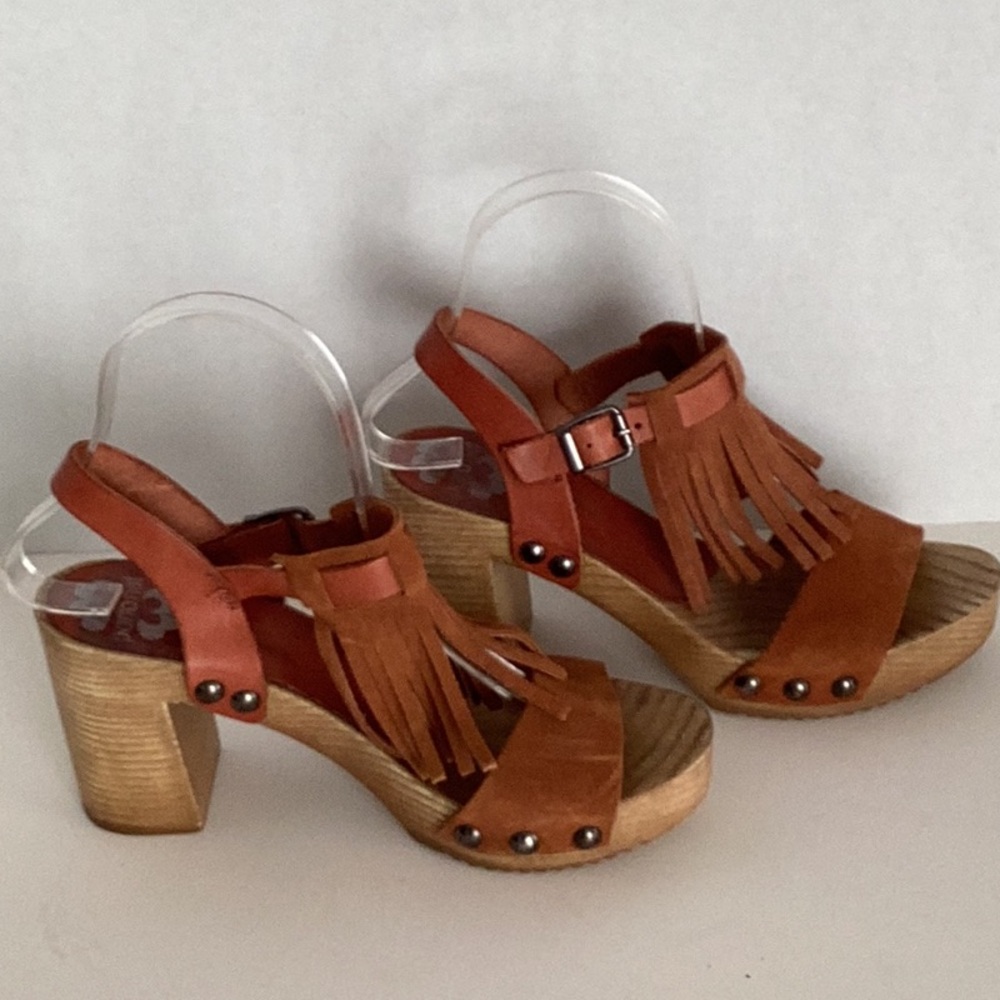Porronet Talla Block Heel Boho Fringe Sandal